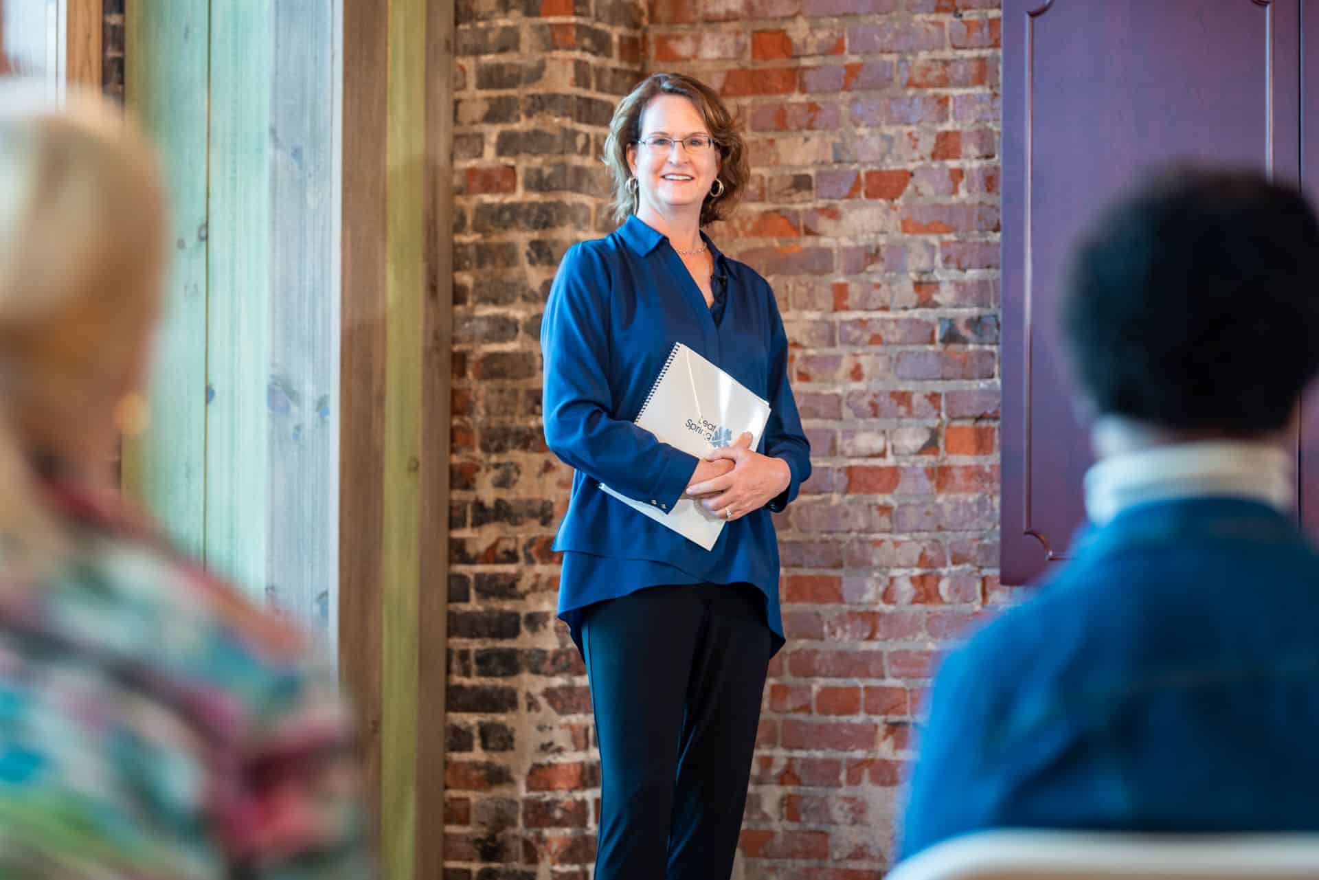 Mary teaching a class